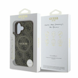Guess 4G Ring Classic Logo MagSafe dėklas iPhone 16 - rudas