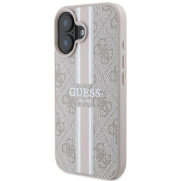 Guess 4G Printed Stripes MagSafe dėklas iPhone 16 - rožinis