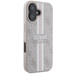 Guess 4G Printed Stripes MagSafe dėklas iPhone 16 - rožinis