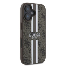 Guess 4G Printed Stripes MagSafe dėklas iPhone 16 - rudas