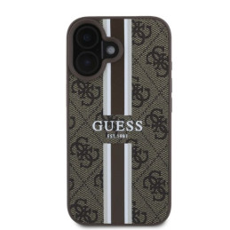 Guess 4G Printed Stripes MagSafe dėklas iPhone 16 - rudas