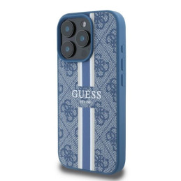 Guess 4G Printed Stripes MagSafe dėklas iPhone 16 Pro Max - mėlynas