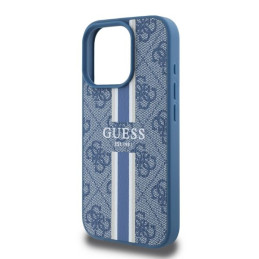 Guess 4G Printed Stripes MagSafe dėklas iPhone 16 Pro Max - mėlynas