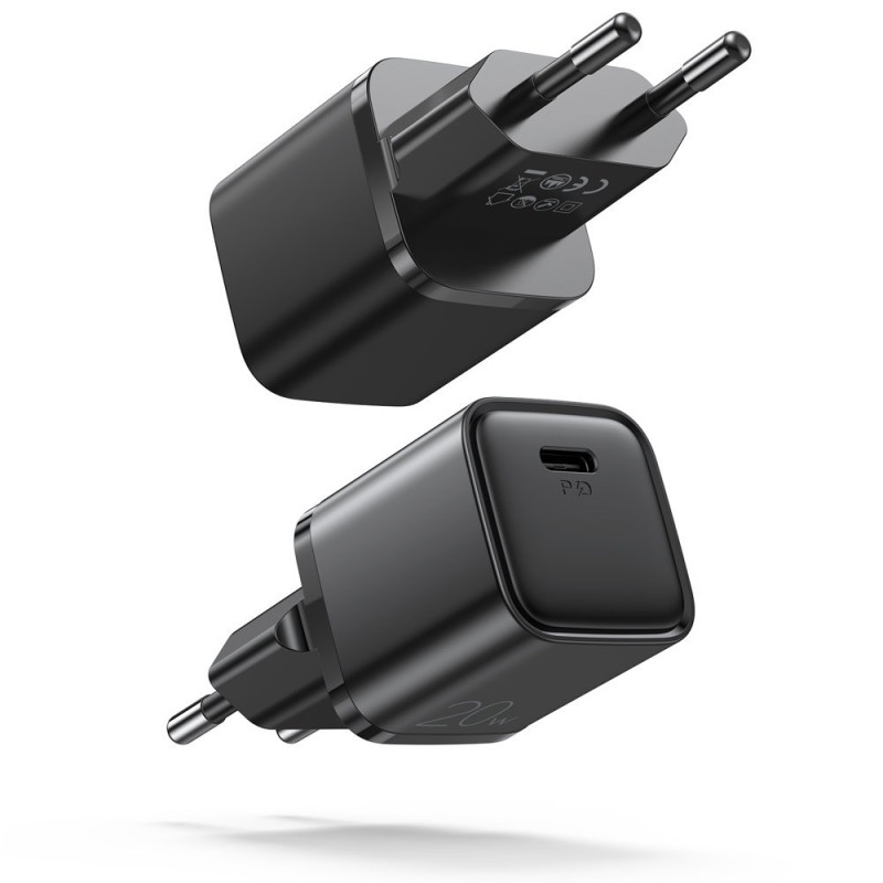 Joyroom greitas C tipo USB 20 W maitinimo tiekimo greitas įkrovimas 3.0 AFC įkroviklis juodas (L-P202)