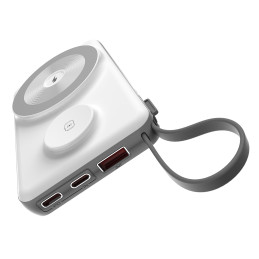 CHOETECH 10000 mAh LED ekrano maitinimo blokas su C tipo ir žaibo prievado laidu su magnetiniu belaidžiu įkrovikliu mobi...