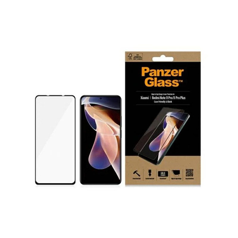 PanzerGlass E2E Įprastas grūdintas stiklas, skirtas Xiaomi Redmi Note 11 Pro/ 11 Pro+ 5G – juodas