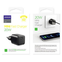 Joyroom greitas C tipo USB 20 W maitinimo tiekimo greitas įkrovimas 3.0 AFC įkroviklis juodas (L-P202)