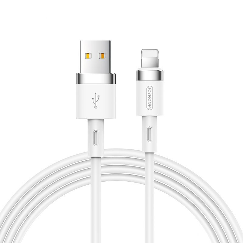 „Joyroom“ skysto silikono duomenų kabelis N2 USB-A / Lightning 2,4A 1,2 m – baltas