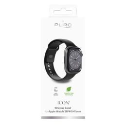 Puro Icon silikoninis dirželis Apple Watch 38 / 40 / 41 mm - juodas (2 vnt.)
