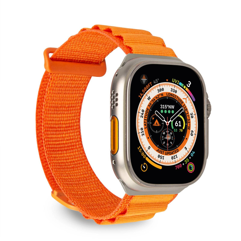 „Puro Extreme“ nailoninis dirželis, skirtas „Apple Watch“ 42 / 44 / 45 / 49 mm – oranžinis