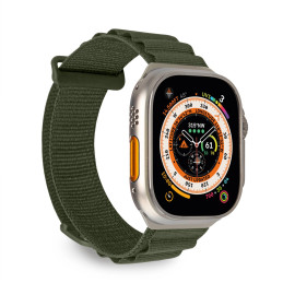 „Puro Extreme“ nailoninis dirželis, skirtas „Apple Watch“ 42 / 44 / 45 / 49 mm – tamsiai žalias