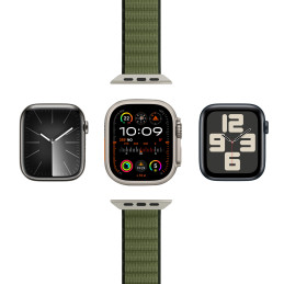 „Puro Extreme“ nailoninis dirželis, skirtas „Apple Watch“ 42 / 44 / 45 / 49 mm – tamsiai žalias