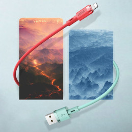 „Joyroom“ skysto silikono duomenų kabelis N2 USB-A / Lightning 2,4A 1,2 m – baltas