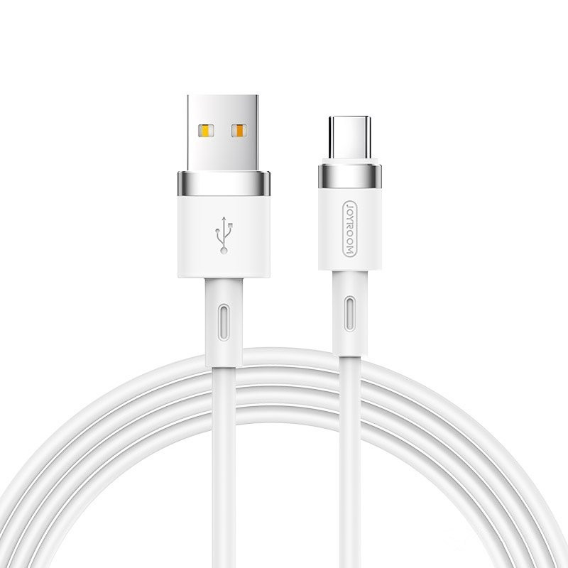 „Joyroom“ skysto silikono duomenų kabelis N2 USB-A / USB-C 2,4A, 1,2 m – baltas