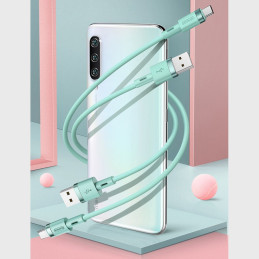 „Joyroom“ skysto silikono duomenų kabelis N2 USB-A / USB-C 2,4A, 1,2 m – baltas