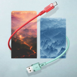 „Joyroom“ skysto silikono duomenų kabelis N2 USB-A / USB-C 2,4A, 1,2 m – baltas