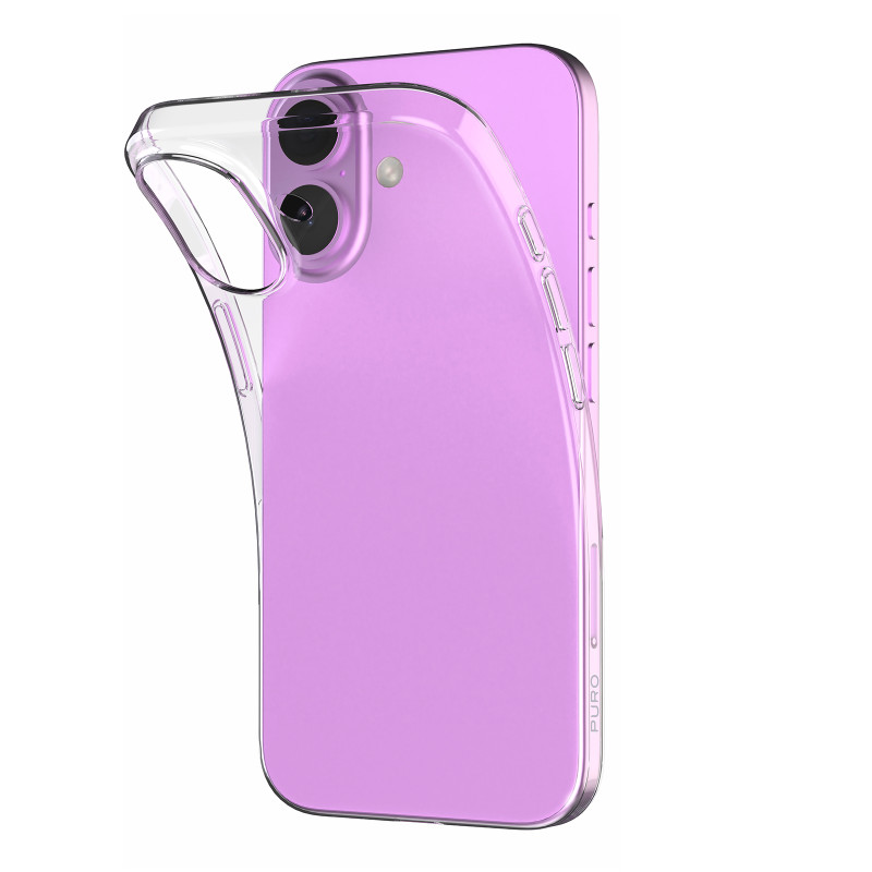 Puro 03 Nude silikoninis dėklas iPhone 16 - skaidrus