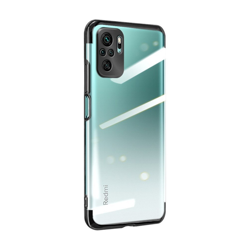 Skaidrios spalvos dėklo gelio dangtelis su metaliniu rėmeliu Xiaomi Redmi Note 10 5G / Poco M3 Pro juodas