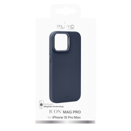 Puro Icon Mag Pro MagSafe silikoninis dėklas skirtas iPhone 15 Pro Max - tamsiai mėlynas