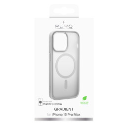 Puro Gradient MagSafe silikoninis dėklas skirtas iPhone 15 Pro Max - sidabrinis