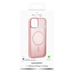Puro Gradient MagSafe silikoninis dėklas iPhone 15 Plus - rožinis