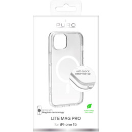 Puro Lite Mag Pro MagSafe silikoninis dėklas iPhone 15 - skaidrus