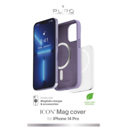 Puro Icon Mag MagSafe silikoninis dėklas skirtas iPhone 14 Pro - levanda