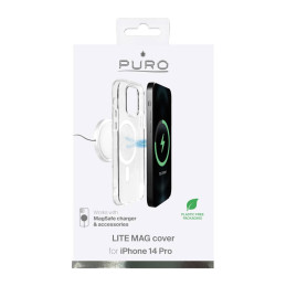Puro Lite Mag MagSafe silikoninis dėklas iPhone 14 Pro - skaidrus