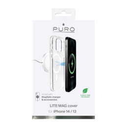 Puro Lite Mag MagSafe silikoninis dėklas iPhone 14 / 13 - skaidrus
