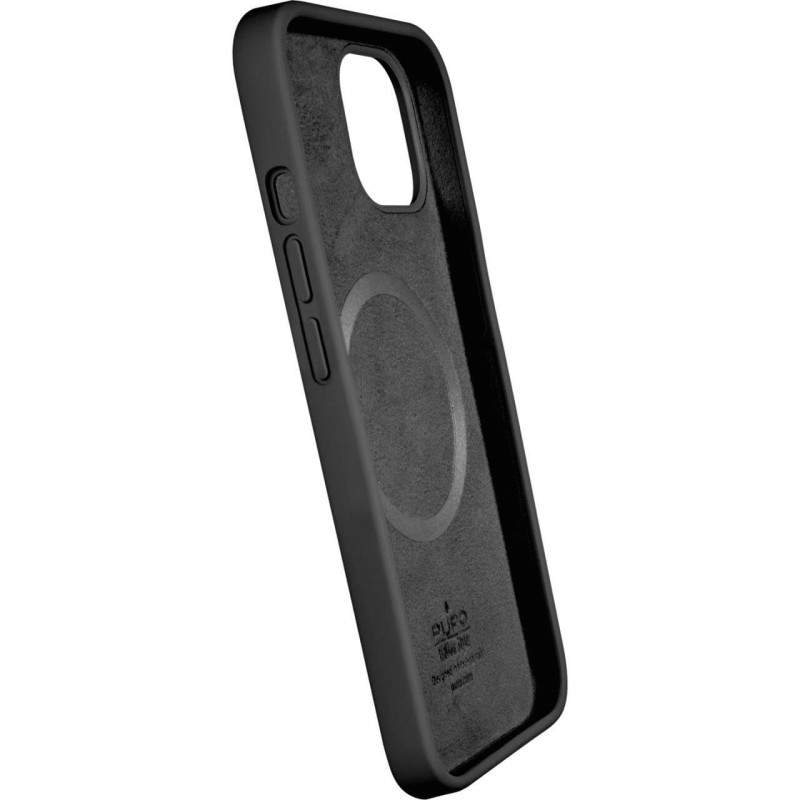 Puro Icon Mag MagSafe silikoninis dėklas iPhone 12 / 12 Pro - juodas