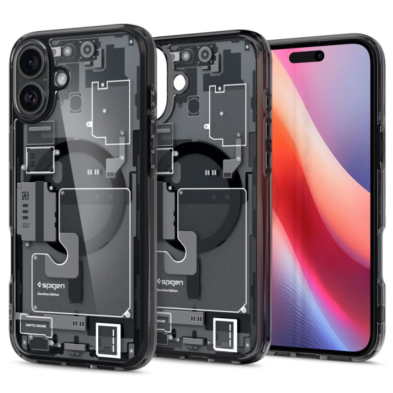 Spigen Ultra Hybrid MagSafe Zero One, skirtas iPhone 16 – tamsiai pilka