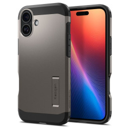 Spigen Tough Armor MagSafe dėklas su stovu iPhone 16 - gunmetal