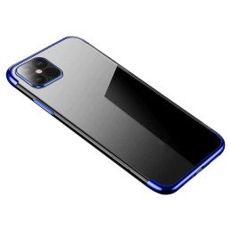 Clear Color dėklo gelio dėklas su metaliniu rėmeliu, skirtas Samsung Galaxy A22 4G blue