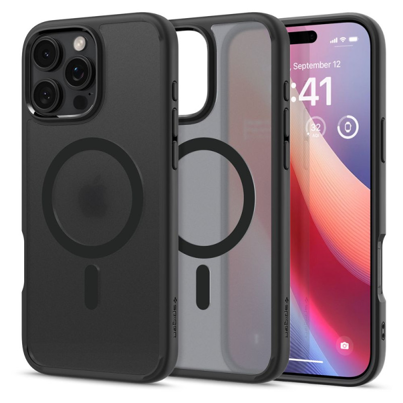Spigen Ultra Hybrid Mag dėklas su MagSafe, skirtas iPhone 16 Pro - juodas