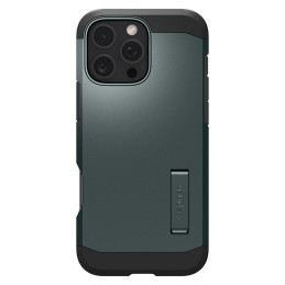 Spigen Tough Armor MagSafe dėklas su stovu iPhone 16 Pro - žalias