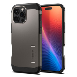 Spigen Tough Armor MagSafe dėklas su stovu iPhone 16 Pro - gunmetal