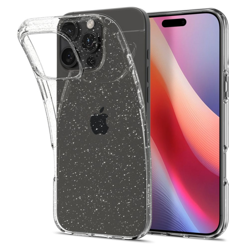 Spigen Liquid Crystal dėklas iPhone 16 Pro - skaidrus ir blizgantis