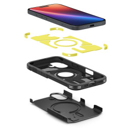 Spigen Tough Armor MagSafe dėklas su stovu iPhone 16 Plus - juodas