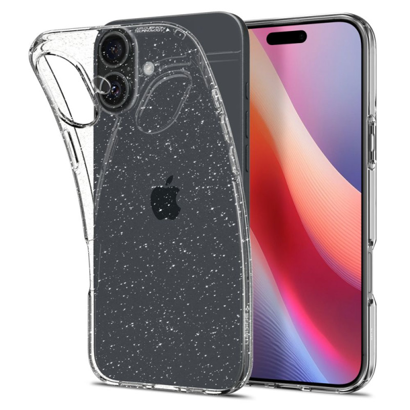 Spigen Liquid Crystal dėklas iPhone 16 Plus - skaidrus ir blizgantis
