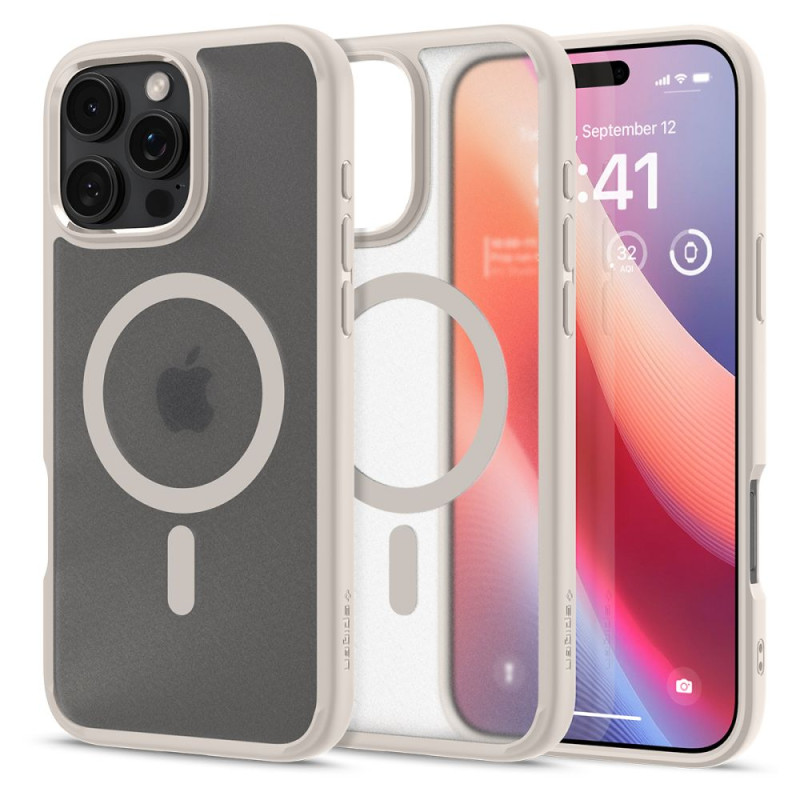 Spigen Ultra Hybrid Mag dėklas su MagSafe, skirtas iPhone 16 Pro Max - titanas