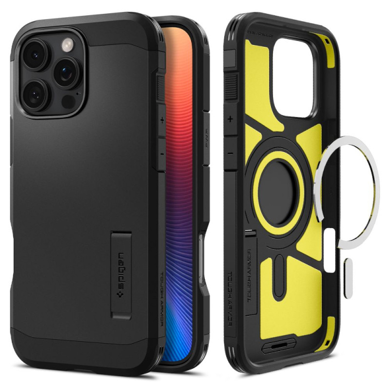 Spigen Tough Armor MagSafe dėklas su stovu iPhone 16 Pro Max - juodas