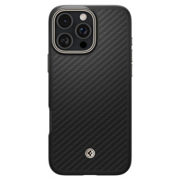 Spigen Enzo Aramid Mag dėklas su MagSafe, skirtas iPhone 16 Pro Max – matinė juoda