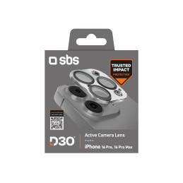 SBS D3O grūdintas stiklas, skirtas kameros salai, skirtas iPhone 16 Pro / 16 Pro Max