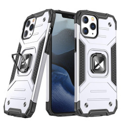 Wozinsky Ring Armor šarvuotas hibridinis korpuso dangtelis + magnetinis laikiklis iPhone 13 mini sidabrinis
