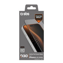 SBS grūdintas stiklas D3O su rėmeliu, skirtas iPhone 16 / iPhone 15