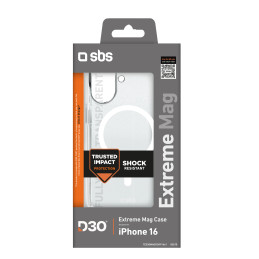 SBS Extreme Mag D3O MagSafe dėklas iPhone 16 - skaidrus