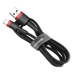 Baseus Cafule USB-A / Lightning 2A QC 3.0 kabelis 3 m - juoda ir raudona
