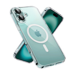 Ugreen Classy Clear Magnetic dėklas iPhone 16 - skaidrus