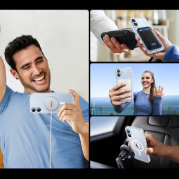 Ugreen Classy Clear Magnetic dėklas iPhone 16 - skaidrus