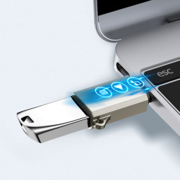 Joyroom S-H151 USB-C (vyriškas) / USB-A (moteriškas) adapteris su virvelės kilpa – sidabrinis